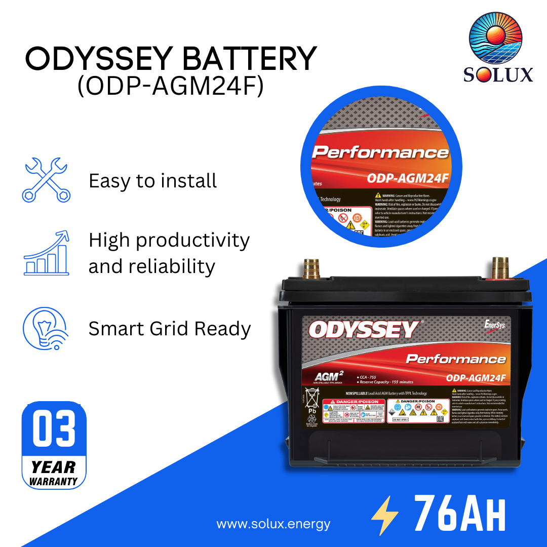 This is an image of Odyssey Battery  ODP-AGM24F 12VDC 76Ah
